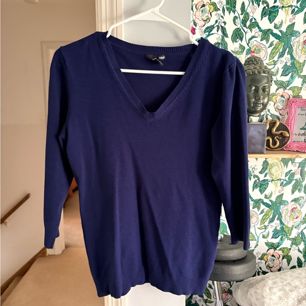 H&M Navy V-Neck Sweater